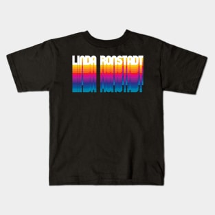 Retro Linda Proud Personalized Name Gift Retro Rainbow Style Kids T-Shirt